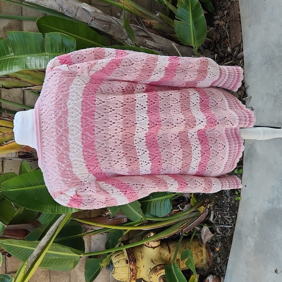 LoveShackFancy Brody Oversized Pink Stripe Cardigan extra large - Picture 3 of 12